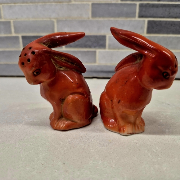 Charming Red Rabbit Figurines - Picture 1 of 7